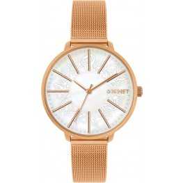 Rose gold dámské hodinky MINET PRAGUE Rose Flower Mesh MWL5145