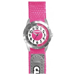 Růžové reflexní dětské hodinky na suchý zip CLOCKODILE REFLEX CWX0024