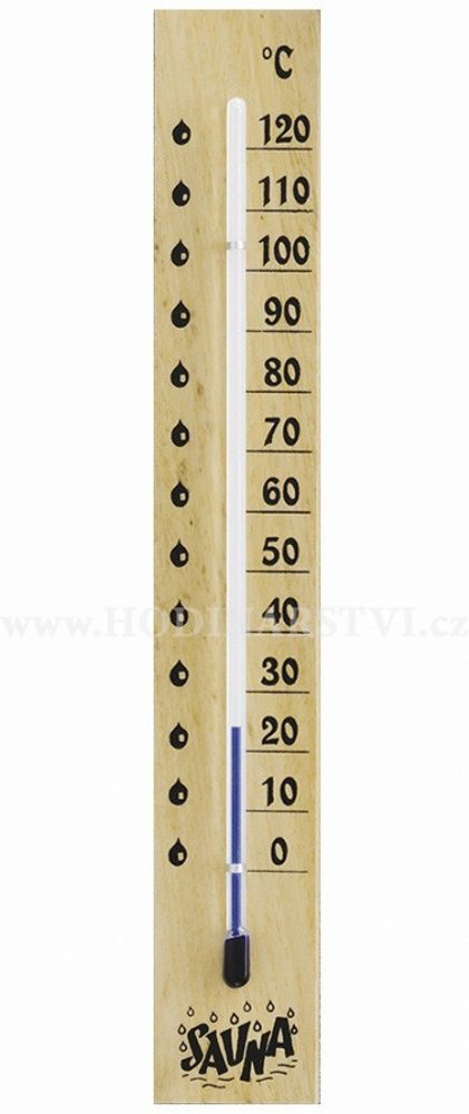 Saunový teploměr nástěnný na dřevěné podložce B705100