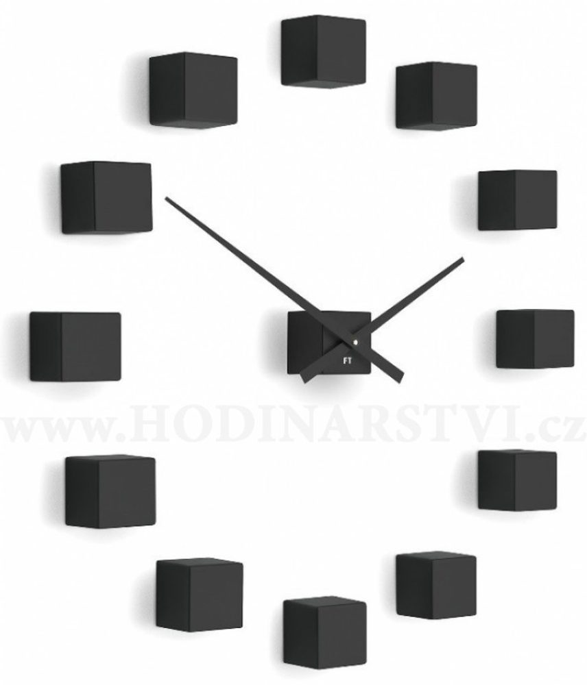 Designové nástěnné nalepovací hodiny Future Time FT3000BK Cubic black