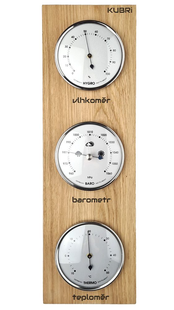 KUBRi 0221S_K - špičkový barometr s vynikající citlivostí v dubovém rámu