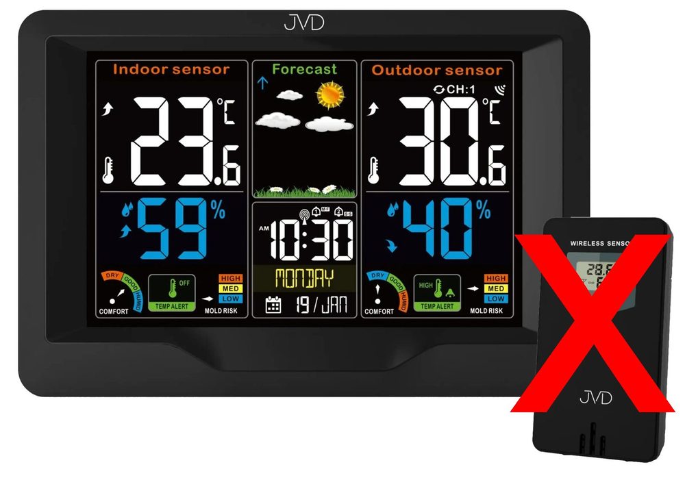 Meteostanice JVD RB3383 bez venkovního senzoru